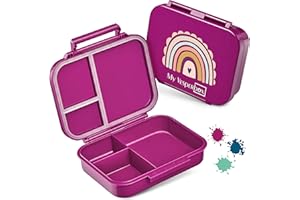 My Vesperbox Mini Bia Bento Box Children - Compact and Lightweight - Leak-proof & BPA Free - Lunch Box - Lunch Box - for Nursery and School (Purple Rainbow)