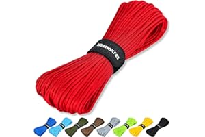 WEREWOLVES Paracord Rope, 7 Strands 4mm 100ft Parachute Cord for Crafts, DIY Projects, Survival Bracelets (Red, 100 Feet)