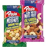 Paşa Karışık Kuruyemiş Paketi, Tuzlu ve Naturel Mix, 12 Adet x 40gr, Toplam 480gr, Fındık, Badem, Kaju, Kuru &Uuml;z&uuml;m ve Turna Ye