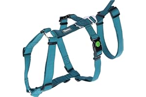 Kerbl Pet Panikgeschirr, Hundegeschirr, petrol, Halsulmfang 30-41cm, Gurtbreite 15mm, für ängstliche Hunde, robust, verstellbar