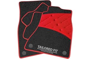 CARMATS4U.COM Car Mats FOR MG HS 2019+ manual Charcoal Carpet & Red Ribbed Trim & Red Full Width Heel Pad [SAPP-2463]