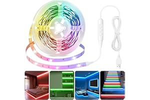LXLQZXW LED Strip Lights for TV, 16.4FT Lights Bar Flexible Lights with Self-Adhesive Dimmable LED Light Strips RGB Lights for Stairs, Wardrobe, Kitchen, Mirror, Bedroom, Bar Cabinet