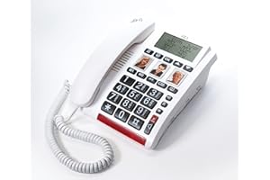 VOCA Big Button Phone for Seniors, CP130 Amplified Telephone, Hand Free Speaker Phone, Hearing Aid Compatible, Loud Phone for Hard of Hearing & Visually Impaired - Dementia Aid Phone for Elderly