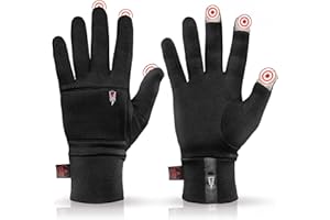 THE HEAT COMPANY - POLARTEC LINER - ciepłe rękawiczki z ekranem dotykowym dla kobiet i mężczyzn - Jakość Premium - czarne zimowe rękawiczki - rękawice termiczne do uprawiania sportu i pracy