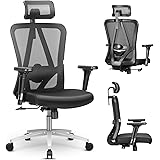 mfavour Ergonomic Office Chair Mesh Office Chair with Adjustable Back Support 3D Armrest, High Back Office Chair with Adjusta