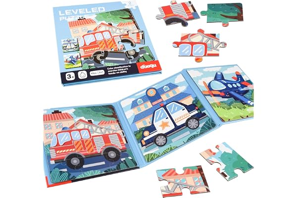 ASTARON Puzzles magnétiques pour Enfants de 3 à 5 Ans, pour Enfants âgés de 2 à 4 Ans, Jouet d'activités de Ferme/Voiture/Animaux, Aimant d'apprentissage, Cadeau pour Voyage en Voiture