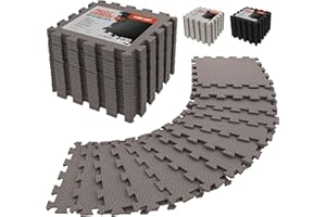 AIRHOP Floor Protection Mat Fitness Mat Extra Thick Floor Mats, Non-Slip Protective Mats Gym, Fitness Floor, Sports Floor, Pool Underlay, [31 x 31 cm] - 18 Fall Protection Mats