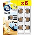 Ambi Pur Profumatore Auto, 6 Deodoranti Auto, Fragranza Oro e Fiori di Vaniglia, Elimina Odori, Facile da Agganciare, Fino a 