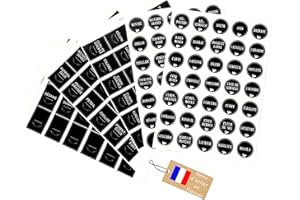 Kistayle 140 Étiquettes autocollantes nom d’épices les plus courant en Français pour bocaux (non inclus) | etiquettes epices francais