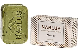 BDLLMDES Nablus Soap - Le Savon Nablus À L'Huile D'Olive Sauge, idéal pour les peaux sensibles, ne contient pas d'huile de palme, hypo-allergenique, bio 100g