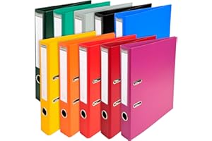 ‎EXACOMPTA Exacompta 53054E 10er Pack Premium PVC-Ordner Prem´Touch. 5 cm schmal DIN A4 Ringordner Aktenordner Briefordner Büroordner Plastikordner Schlitzordner farbig sortiert