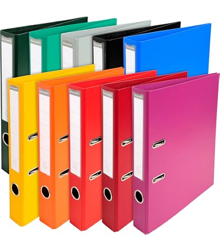 Lot De 10 Intercalaires Vierges 12 Parties A4 Leitz - Extra Larges, 100% Recyclé, Universel 11 Trous, Multicolore