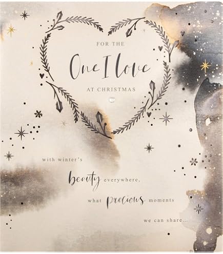 Biglietto Natale Piccadilly Coppia Ricci - 22,9x15,2 Cm Con Busta