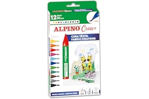 Alpino Crea+ 12 Textilwachse | Stoffwachse | Farbwachse für Textilien | Dekorieren von Kleidung und anderem Textilzubehör