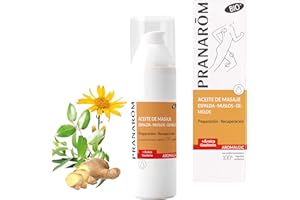 PRANAROM - Aromalgic - Aceite de Masaje - Espalda, Muslos, Gemelos - Árnica y Gaulteria - Preparación, Recuperación, Articulaciones y Músculos - 100ml