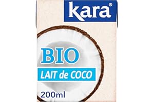 KARA - Lait de Coco BIO - 100% Biologique - Sans Additifs et Sans Gluten - 200 ml