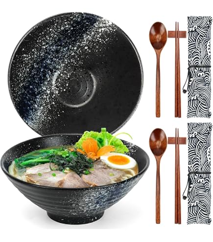 Mapille Lot de 2 Bols à Ramen en Céramique, Vaisselle Japonais