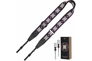 Padwa Lifestyle Adjustable Camera Strap - 1.5" Top Layer Cowhide Head Camera Straps for Photographers, Cotton Adjustable Neck Shoulder & Crossbody Strap Quick Release for All Cameras and Binoculars