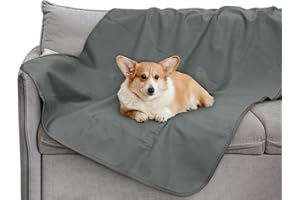 PAWSSE Pawsee Coperta refrigerante Impermeabile per Cani, Copridivano Impermeabile Reversibile, Protezione per mobili, Lavabile, A Prova di perdite, Comodo, 130 x 75 cm, Grigio