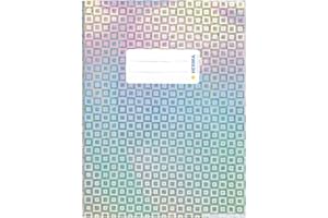 HERMA 19641 Glamour Silver Protège-cahier A5 avec étiquette d'identification en film polypropylène holographique résistant et facile à nettoyer, protège-cahier pour cahiers d'école, couleur
