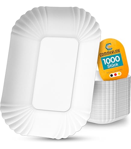 Inoverse 3000 stuks kartonnen borden, wit, wegwerpborden, 10 x 16 cm, milieuvriendelijk feestservies, wegwerpborden, taartborden, wegwerpborden van karton, papieren borden, papieren borden, papieren