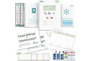 COOKGUARD Safer Food Better Business 2025 Kit - SFBB Compliance Pack with Diary, Fridge Temperature Records, Allergen Posters, Labels, Kitchen Safety Signs for HACCP Food Hygiene Management