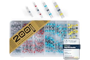 BAURIX® Juego de conectores electricos rapidos [200 piezas] - Terminales electricos IP67 para conexiones de cables resistentes al agua - Conectores cables eléctricos - Conectores para soldar