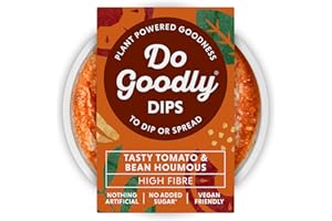 Do Goodly Dips Tasty Tomato & Bean Houmous - 6 x 150g Dips - Plant Based, Nothing Artificial, Dairy & Gluten Free - Only 53 Calories Per Serving