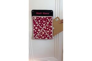 MAIL MORE® Letter Box Catcher, Colour Post Catcher for UPVC, Glass, Wood, and Metal Doors, Indoor Letter Box Cages, Mail Catcher for Front Door, Self-Adhesive Gift Holder STARS RED
