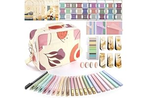 WEMATE 76 PCS Bible Study Supplies with Bible Case, 15 No Bleed Bible Highlighters, Ballpoint Pens, Washi Tapes, Tabs, Sticky Notes, and Prayer Cards, for College Essentials Women Christian Gifts