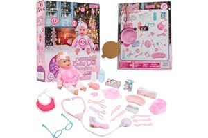 KreativeKraft Kids Advent Calendar 2023 - Baby Doll and Accessories Fun Advent Calendar for Kids 24 Toys Included - Gifts for Girls