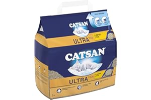 Catsan Litter Ultra Plus Clumping Cat Litter, odour eliminating, extra absorbent, Pack of 3 (3 x 5 L)
