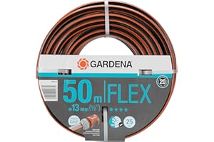 Gardena Tuyau de Comfort FLEX 13 mm (1/2 Pouce), 50 m: Tuyau de jardin flexible et flexible avec profilé de puissance, imprimé éclatant de 25 bars, sans pièces de système, emballés (18039-20)
