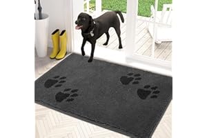 PURRUGS Dirt Trapper Doormat 80 x 120 cm, Non-Skid/Slip Machine Washable Entrance Rug, Shoes Scraper, Dog Door Mat, Super Absorbent Welcome mat for Muddy Wet Shoes and Paws