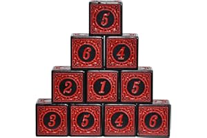 SmartDealsPro Paquete de 10 dados D6 de seis lados de 16 mm para DND MTG PRG Wow, juego de mesa, enseñanza de matemáticas... (letra roja)