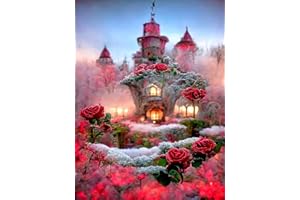 PUEDNO Schloss Diamond Painting 30x40cm, Traumschloss Diamond Painting Erwachsene Kinder, 5D Schloss Diamond Painting, DIY Diamant Painting für Home Wand Décor