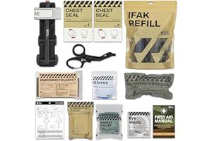 RHINO RESCUE IFAK Trauma Kit, First Responder Trauma Kit, Kit Militar de Primeros Auxilios con torniquete, sello de pecho, vendaje israelí 4IN, gasa comprimida (con 11 STK)