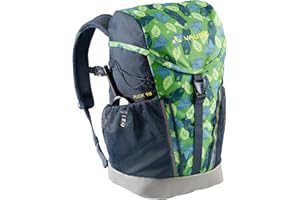 VAUDE Kinderrucksack Jungen & Mädchen Puck, komfortabler Wanderrucksack Kinder, Wetterfester Schulrucksack mit Regenhülle & Lupe, viel Stauraum, Blue/Eclipse, 10 Liter