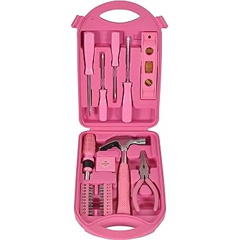 Small Tool Box in Pink with Tools in Pink - Compact Pink Tool Box for ...