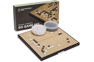 Yellow Mountain Imports Grand Plateau de Jeu de Go Magnétique 19 x 19 (37,1 Centimètres) avec Pierres Convexes Uniques