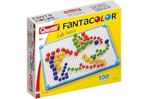 Quercetti Fantacolor Basic Chiodini Colorati per Bambini 4+ con Tavoletta, Cornice e Esempi Online, Giochi Bambini 4 Anni, Giochi Educativi per Motricità Fine e Creatività, Idea Regalo Bimba 5 Anni