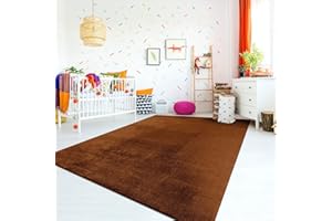 ‎TT HOME TT Home Teppich Kinderzimmer Waschbar rutschfest Kinderteppich Junge Mädchen Weich Pastell, Farbe: Kupfer, Größe:80x300 cm