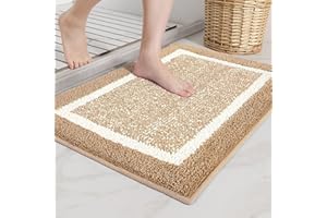 COLOR&GEOMETRY Color G Tapis de Bain Antidérapant, Tapis Salle de Bain Moelleux en Microfibre, Tapis de Douche Absorbant Lavable en Machine, 50 x 75 cm, Marron