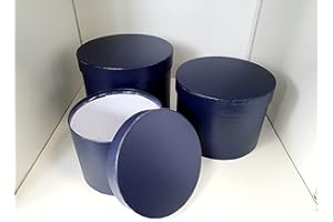MYSILKFLOWERS Symphony Lined Florist Hat boxes - Set of 3 - Sapphire Blue