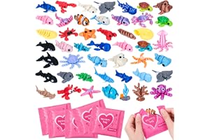 SelfTek 3D-djur överraskningspåse – minidinosaurie och havsdjur figurer (50 stycken havsdjur)