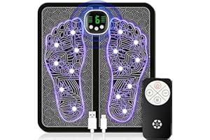 CABLELERA EMS Fußmassagegerät,Fußmassagegerät Elektrisch,Faltbares und Tragbares Elektrisches Fußmassagegerät zur Durchblutungs-und Muskelschmerzlinderung,8 Modi und 19 Intensitäten