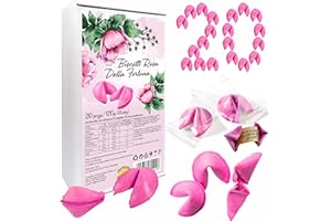 D&D Fun Cookies Biscotti della fortuna rosa 20 pezzi | Ottimo regalo per gli ospiti | Biscotti della fortuna per matrimoni | Incartati singolarmente | Biscotti della fortuna cinesi | Fortune Cookies