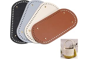 GVPOELR Fondo del Borse PU, 4 pezzi Fondo Della Borsa in Similpelle, Basi per Borse Uncinetto, Fondo Della Borsa in Similpelle Ovale 4 Colori, Fondo Della Borsa, per Borsa Intrecciata, Accessori fai da te