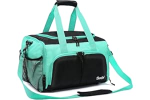 Sucipi Sporttasche Klein Reisetasche Damen Herren Sporttaschen mit Schuhfach & Nassfach Weekender Tasche Wasserdicht für Fitness Sport Reise als Gym Bag Schwimmtasche Strandtasche Saunatasche Grün