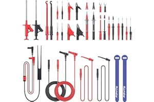 ALLmeter 27PCS Multimeter Messleitungen Kit Elektrische Prüfkabel mit Messspitze Messkabel Krokodilklemmen SMD Pinzetten Prüfspitzen Testhaken Bananensteckern für Haushaltsgeräte industrielle Geräte